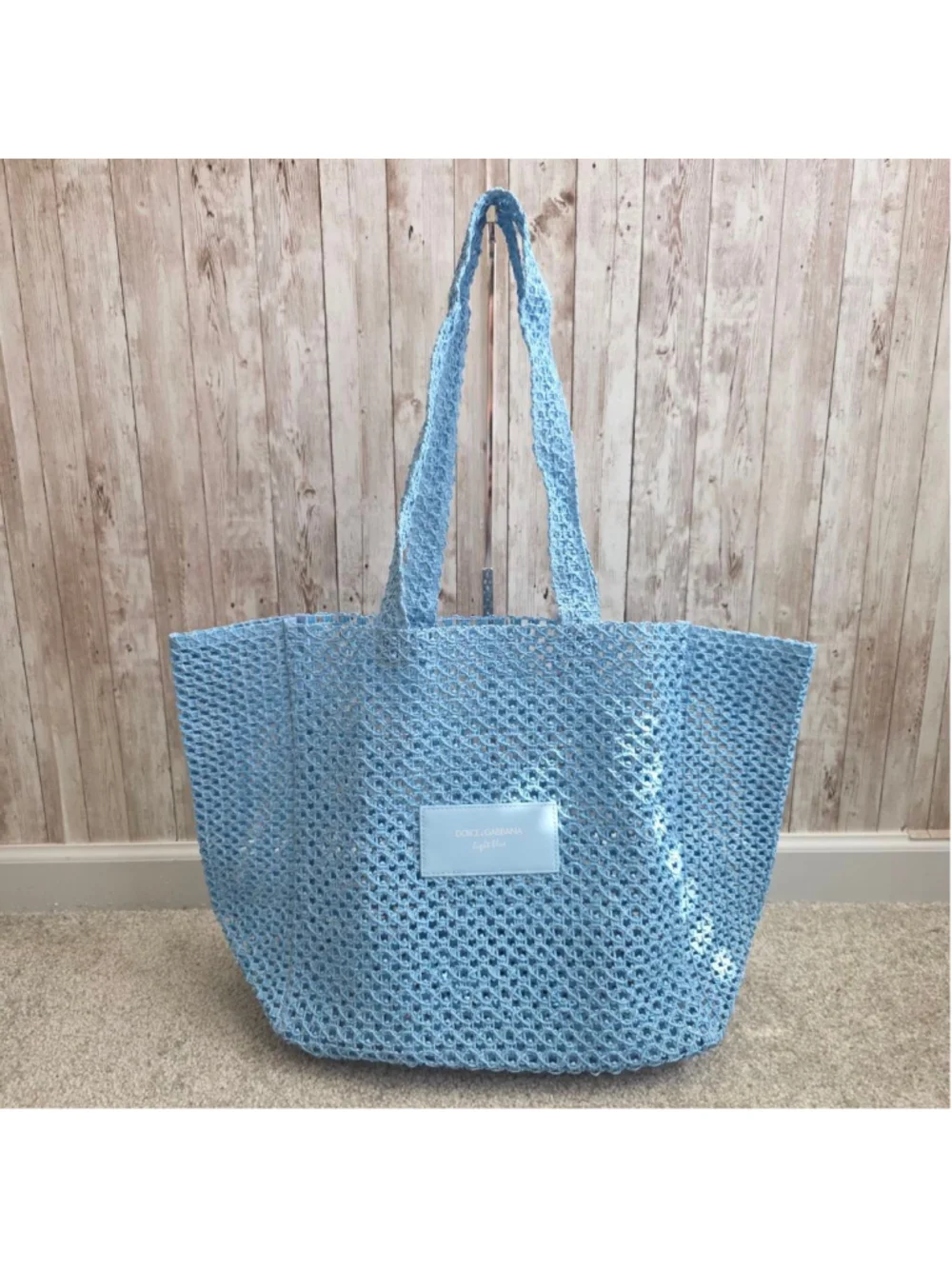 Dolce & Gabbana Light Blue Beach Mesh Tote Bag  NWOT
